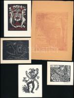 10 db különféle technikájú jelzett külföldi ex libris / 10 international ex libris bookplates. Diffe...