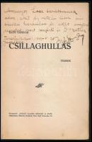 Illés Sándor: Csillaghullás. Versek. Novi Sad, é. n., Uránia. A szerző dedikációjával! Sérült papírk...