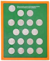 NSZK 1970. Shell - IX. Labdarúgó Világbajnokság Mexikó 18db-os fém emlékérem szett (30mm) T:1,1- FRG 1970. Shell - IX. FIFA World Cup Mexico 18pcs of metal coin set (30mm) T:UNC,AU