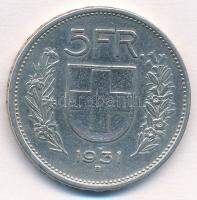 Svájc 1931B 5Fr Ag T:2 Switzerland 1931B 5 Francs Ag C:XF  Krause KM#40