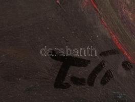 Tóth János (1954- ): Duncansby Stacks, Skócia, olaj, fa, jelzett, keretben, 28,5×38 cm