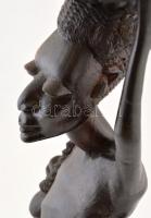 Afrikai bennszülött, faragott fa, javított (nyakán repedéssel) m: 58 cm