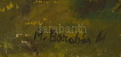 Barabás jelzéssel: Alpesi táj. Olaj, vászon, (lyukas), 67×98 cm