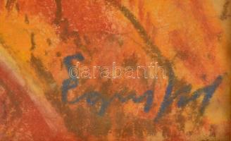 Egry jelzéssel: Kilátás a tóra. Pasztell, papír, üvegezett keretben, 44×29 cm