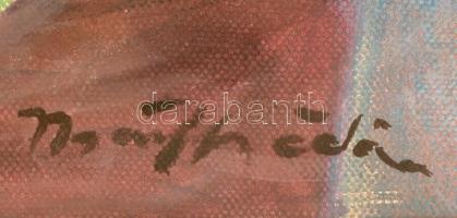 Márffy jelzéssel: Asztali csendélet. tempera, vászon-karton, üvegezett keretben, 38×37 cm