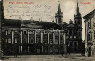 1912 Szombathely, Püspöki palota és székesegyház, gyógyszertár. Granitz Vilmos kiadása