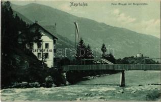 Mayrhofen, Hotel Brugger und Burgschrofen, Gasthof und Bad / hotel and footbridge, spa