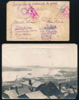 1917 Életképek a vlagyivosztoki hadifogolytáborból: 3 db fotó + 1 db a transzbajkáli vasútról küldött fotólap