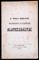 1861 A Zala megyei Gazdasági Egyesület alapszabályai. Zala-Egerszegh, 1861. Tahy Gyula. 18p.