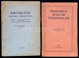 dr. Erdélyi László 2 műve: Praktikus magyar történelem. Szeged, 1931. Krónikáink kritikai ismertetése. Szeged, 1943. Fűzve, kiadói papírborítékban.