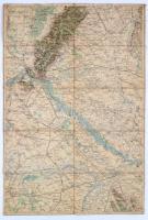 Pozsony és környékének térképe, 1:200000, vászonra kasírozva, 38,5×57 cm