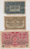 1913-1920. 10db-os vegyes magyar korona bankjegy tétel T:III-IV