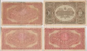 1913-1920. 10db-os vegyes magyar korona bankjegy tétel T:III-IV