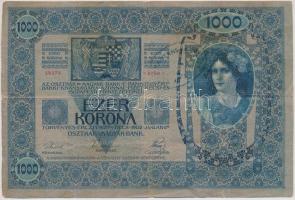 1902. 1000K felülbélyegzés nélkül + 1913. 20K piros "Deutschösterreich" felülbélyegzéssel ...