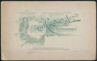 1903 Azonosítatlan férfi portréja, keményhátú fotó Knebel Jenő szombathelyi műterméből, üdvözlő soro...