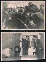 cca 1947-1950 Vegyes fotó tétel: üzlet kirakatok, sportolók, propaganda, stb., összesen 50 db fotó, ...