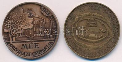 Rajki László (1939-) 1988. "MÉE Orosháza / Eötvös József" Br emlékérem (43mm) + Kiss Sándo...