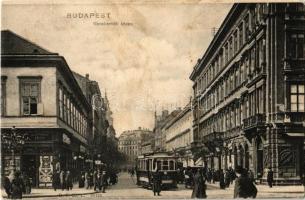 Budapest V. Kecskeméti utca, villamos a Kőbányai út felé (kis sarokhiány / small corner shortage)