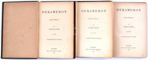 Jókai Mór: Dekameron. I-III. kötet. Bp.,1894, Révai. Kiadói aranyozott, festett egészvászon-kötés, k...