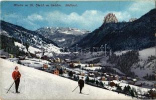 Ortisei, Urtijëi, St. Ulrich in Gröden (Südtirol); winter sport, skiing