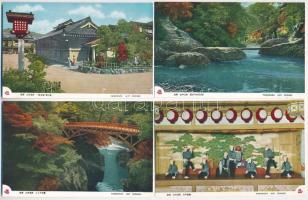 Yamanaka Onsen - 8 db régi használatlan japán képeslap a saját tokjában / Yamanaka Hot Springs - 8 pre-1945 Japanese postcards in their own case