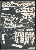 cca 1990 Újpalotai Szabadidő Központ kis plakátja, 29x20 cm