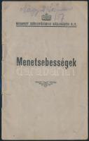1935 Menetsebességek. Budapest Székesfővárosi Közlekedési Rt. Tűzött papírkötésben, 22 p.