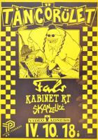 1989 Fingerman - Rádi Sándor (?-?): Táncőrület, Petőfi Csarnok 1989. ápr. 18., Fals, Kabinet Rt., Skanzelizé, Underground koncertplakát, 41x28 cm