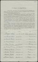cca 1930 A magyar országgyűlésnek címzett, általános női választójogot követelő petíció, kitöltött aláíróív