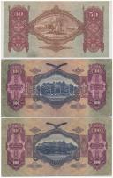 Vegyes 5db-os papírpénz tétel, benne 1915. 10K piros "Deutschösterreich" felülbélyegzéssel...