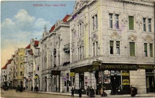 1921 Szeged, Tisza Lajos körút, Markovics Lajos, Moskovitz üzlete, zálogház, Kunerol reklám (ragasztónyom / glue mark)