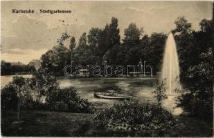 1910 Karlsruhe, Stadtgartensee / park, lake (EK)
