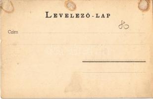 Siófok, Corso (korzó), napnyugta, Sió csatorna Kiadja Szále. Art Nouveau, floral (ragasztónyom / glu...