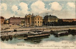 1905 Szeged, Rudolf tér, Kultúrpalota, rakpart. Bartos Lipót kiadása (EK)