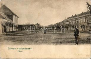 1908 Celldömölk, Fő tér. Radó J. kiadása (EK)