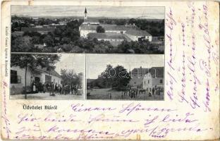1904 Bia, Biatorbágy; templom, tér, Gansl Ignácz üzlete és saját kiadása (szakadások / tears)