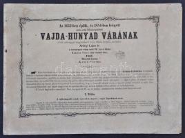 1867 Vajda-hunyad várának rövid szöveggel magyarázott négy látata (képe), Katzler Vince 4 db kőnyoma...