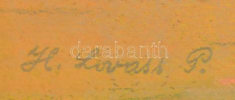 H. Lovass Piroska (?-?): Balaton. Pasztell, papír, jelzett, üvegezett, 20x40 cm