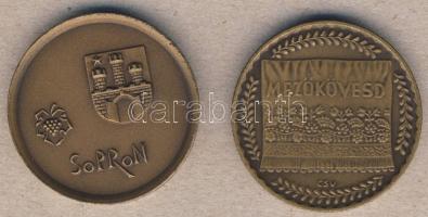 DN "Sopron" Br emlékérem. Szign. Somorjai T:2 + DN "Mezőkövesd" Br emlékérem. Szign. CsV T:2