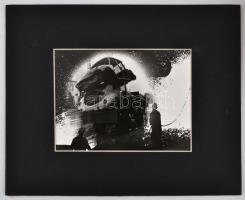 Fodor Ferenc: Autósors pecséttel jelzett vintage fotó 17x13 cm Paszpartuban