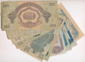 1944. 1P-100P (10x) "A Vöröshadsereg Parancsnoksága" T:III,III- közte szép papír