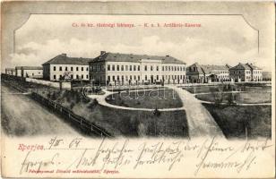 1904 Eperjes, Presov; Cs. és kir. tüzérségi laktanya. Divald / K.u.k. Artillerie Kaserne / artillery military barracks