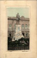 1914 Losonc, Lucenec; Kossuth szobor, Polgári leányiskola. Kármán kiadása / statue, girl school