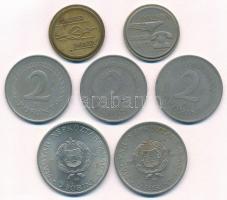 Vegyes 7db-os érme tétel, közte 1958. 2Ft T:2,2-