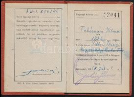 1958 a Magyar Vadászok Országos Szövetsége tagkönyve