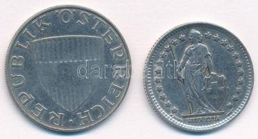 Vegyes: Ausztria 1958. 10Sch Ag + Svájc 1944. 1Fr Ag T:2,2-
Mix: Austria 1958. 10 Schilling Ag + Sw...