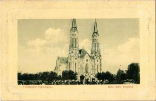 1918 Vinga, Római katolikus templom. W. L. Bp. 5431. / Catholic church (EK)