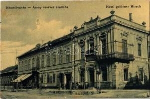 1911 Boksánbánya, Németbogsán, Bocsa Montana, Bocsa; Hotel goldener Hirsch / Arany Szarvas szálloda, Németbogsáni Takarékpénztár. W. L. 1140. / hotel, savings bank (EK)