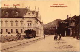 1911 Brassó, Kronstadt, Brasov; Station auf der Promenade / Sétatéri állomás, városi vasút / urban railway station