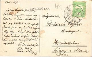 1913 Torda, Turda; Fő tér, Emke kávéház, Református templom, Amberboj Miklós, Fodor Domokos üzlete, ...